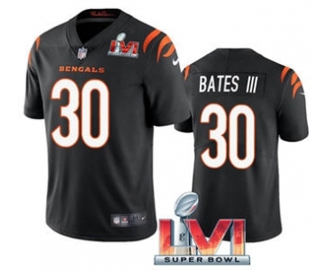 Men's Cincinnati Bengals #30 Jessie Bates III 2022 Black Super Bowl LVI Vapor Limited Stitched Jersey