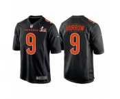 Men's Cincinnati Bengals #9 Joe Burrow 2022 Black Super Bowl LVI Game Stitched Jersey