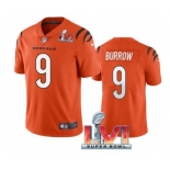 Men's Cincinnati Bengals #9 Joe Burrow Orange 2022 Super Bowl LVI Vapor Limited Stitched Jersey