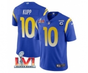 Men's Los Angeles Rams #10 Cooper Kupp 2022 Royal With C Patch Super Bowl LVI Vapor Limited Jersey