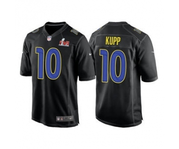 Men's Los Angeles Rams #10 Cooper Kupp Black 2022 Super Bowl LVI Game Stitched Jersey