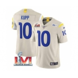 Men's Los Angeles Rams #10 Cooper Kupp Bone 2022 Super Bowl LVI Vapor Limited Stitched Jersey