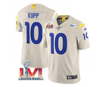 Men's Los Angeles Rams #10 Cooper Kupp Bone 2022 Super Bowl LVI Vapor Limited Stitched Jersey