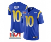 Men's Los Angeles Rams #10 Cooper Kupp Royal 2022 Super Bowl LVI Vapor Limited Stitched Jersey