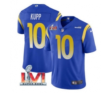 Men's Los Angeles Rams #10 Cooper Kupp Royal 2022 Super Bowl LVI Vapor Limited Stitched Jersey