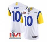 Men's Los Angeles Rams #10 Cooper Kupp White 2022 Super Bowl LVI Vapor Limited Stitched Jersey