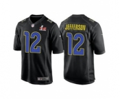 Men's Los Angeles Rams #12 Van Jefferson Black 2022 Super Bowl LVI Game Stitched Jersey