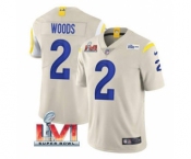 Men's Los Angeles Rams #2 Robert Woods Bone 2022 Super Bowl LVI Vapor Limited Stitched Jersey