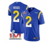 Men's Los Angeles Rams #2 Robert Woods Royal 2022 Super Bowl LVI Vapor Limited Stitched Jersey