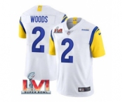 Men's Los Angeles Rams #2 Robert Woods White 2022 Super Bowl LVI Vapor Limited Stitched Jersey