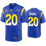 Men's Los Angeles Rams #20 Eric Weddle Royal 2022 Super Bowl LVI Vapor Limited Jersey