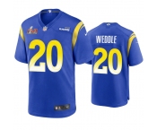 Men's Los Angeles Rams #20 Eric Weddle Royal 2022 Super Bowl LVI Vapor Limited Jersey