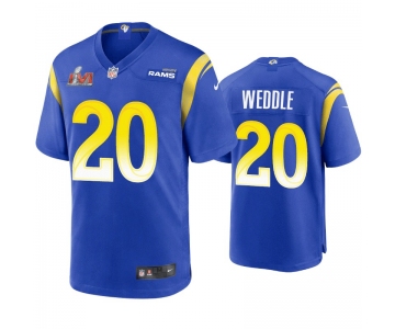 Men's Los Angeles Rams #20 Eric Weddle Royal 2022 Super Bowl LVI Vapor Limited Jersey