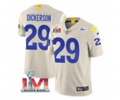 Men's Los Angeles Rams #29 Eric Dickerson Bone 2022 Super Bowl LVI Vapor Limited Stitched Jersey