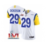 Men's Los Angeles Rams #29 Eric Dickerson White 2022 Super Bowl LVI Vapor Limited Stitched Jersey