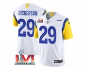 Men's Los Angeles Rams #29 Eric Dickerson White 2022 Super Bowl LVI Vapor Limited Stitched Jersey