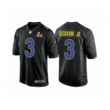 Men's Los Angeles Rams #3 Odell Beckham Jr. Black 2022 Super Bowl LVI Game Stitched Jersey