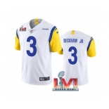 Men's Los Angeles Rams #3 Odell Beckham Jr. White 2022 Super Bowl LVI Vapor Limited Stitched Jersey