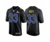 Men's Los Angeles Rams #33 Nick Scott Black 2022 Super Bowl LVI Game Stitched Jersey