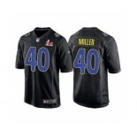 Men's Los Angeles Rams #40 Von Miller Black 2022 Super Bowl LVI Game Stitched Jersey