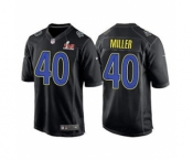 Men's Los Angeles Rams #40 Von Miller Black 2022 Super Bowl LVI Game Stitched Jersey