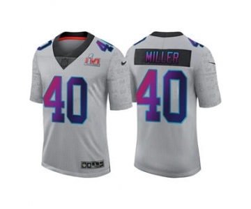 Men's Los Angeles Rams #40 Von Miller Gray 2022 Super Bowl LVI Limited Stitched Jersey