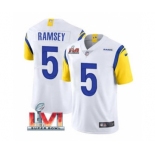 Men's Los Angeles Rams #5 Jalen Ramsey White 2022 Super Bowl LVI Vapor Limited Stitched Jersey