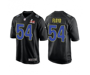 Men's Los Angeles Rams #54 Leonard Floyd Black 2022 Super Bowl LVI Game Stitched Jersey