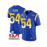 Men's Los Angeles Rams #54 Leonard Floyd Royal 2022 Super Bowl LVI Vapor Limited Stitched Jersey