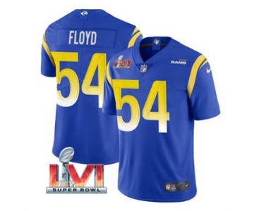 Men's Los Angeles Rams #54 Leonard Floyd Royal 2022 Super Bowl LVI Vapor Limited Stitched Jersey