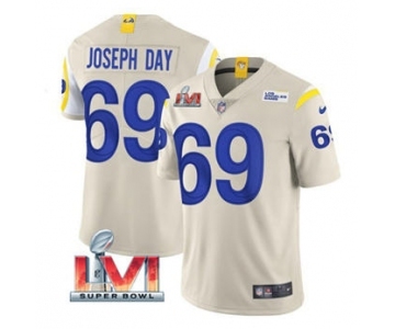 Men's Los Angeles Rams #69 Sebastian Joseph-Day Bone 2022 Super Bowl LVI Vapor Limited Stitched Jersey