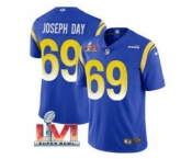 Men's Los Angeles Rams #69 Sebastian Joseph-Day Royal 2022 Super Bowl LVI Vapor Limited Stitched Jersey