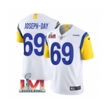 Men's Los Angeles Rams #69 Sebastian Joseph-Day White 2022 Super Bowl LVI Vapor Limited Stitched Jersey