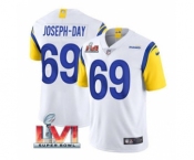 Men's Los Angeles Rams #69 Sebastian Joseph-Day White 2022 Super Bowl LVI Vapor Limited Stitched Jersey