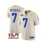 Men's Los Angeles Rams #7 Bob Waterfield Bone 2022 Super Bowl LVI Vapor Limited Stitched Jersey