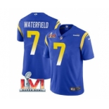 Men's Los Angeles Rams #7 Bob Waterfield Royal 2022 Super Bowl LVI Vapor Limited Stitched Jersey