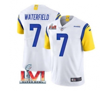 Men's Los Angeles Rams #7 Bob Waterfield White 2022 Super Bowl LVI Vapor Limited Stitched Jersey