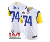 Men's Los Angeles Rams #74 Merlin Olsen White 2022 Super Bowl LVI Vapor Limited Stitched Jersey