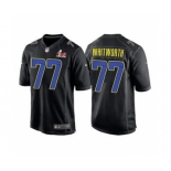 Men's Los Angeles Rams #77 Andrew Whitworth Black 2022 Super Bowl LVI Game Stitched Jersey