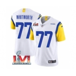 Men's Los Angeles Rams #77 Andrew Whitworth White 2022 Super Bowl LVI Vapor Limited Stitched Jersey