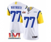 Men's Los Angeles Rams #77 Andrew Whitworth White 2022 Super Bowl LVI Vapor Limited Stitched Jersey