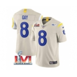 Men's Los Angeles Rams #8 Matt Gay Bone 2022 Super Bowl LVI Vapor Limited Stitched Jersey