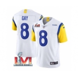 Men's Los Angeles Rams #8 Matt Gay White 2022 Super Bowl LVI Vapor Limited Stitched Jersey