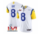 Men's Los Angeles Rams #8 Matt Gay White 2022 Super Bowl LVI Vapor Limited Stitched Jersey