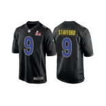 Men's Los Angeles Rams #9 Matthew Stafford Black 2022 Super Bowl LVI Game Stitched Jersey