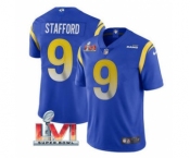 Men's Los Angeles Rams #9 Matthew Stafford Royal 2022 Super Bowl LVI Vapor Limited Stitched Jersey