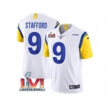 Men's Los Angeles Rams #9 Matthew Stafford White 2022 Super Bowl LVI Vapor Limited Stitched Jersey