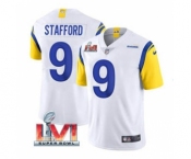 Men's Los Angeles Rams #9 Matthew Stafford White 2022 Super Bowl LVI Vapor Limited Stitched Jersey