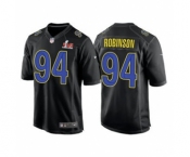 Men's Los Angeles Rams #94 A'Shawn Robinson Black 2022 Super Bowl LVI Game Stitched Jersey