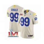 Men's Los Angeles Rams #99 Aaron Donald Bone 2022 Super Bowl LVI Vapor Limited Stitched Jersey